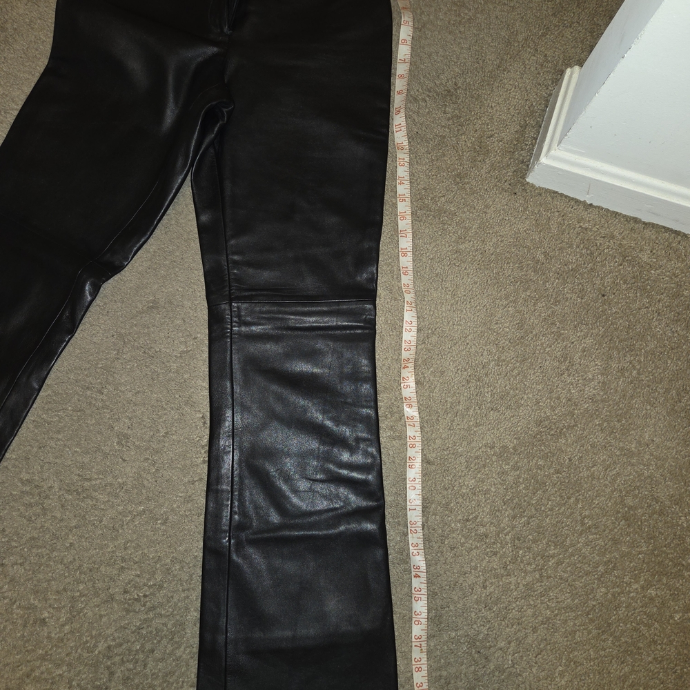 Cache Women's Dark Leather Flare Pants - Picture 4 of 9